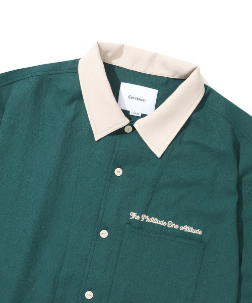 Lettering Resort Half Shirt Green