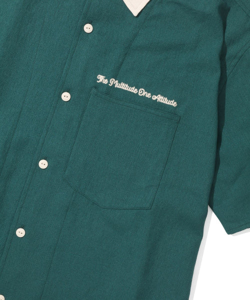 Lettering Resort Half Shirt Green