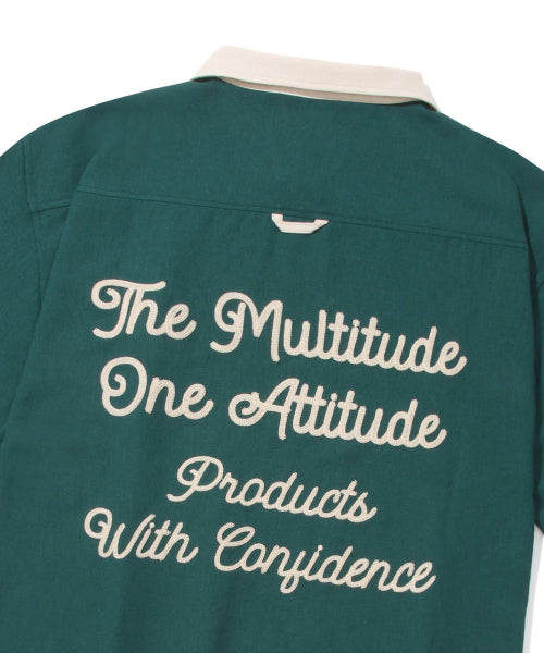 Lettering Resort Half Shirt Green