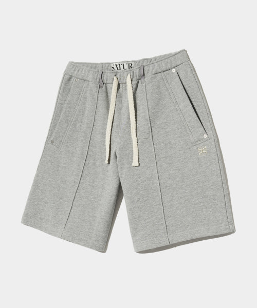 Teo Cotton Bermuda Pants Melange Gray