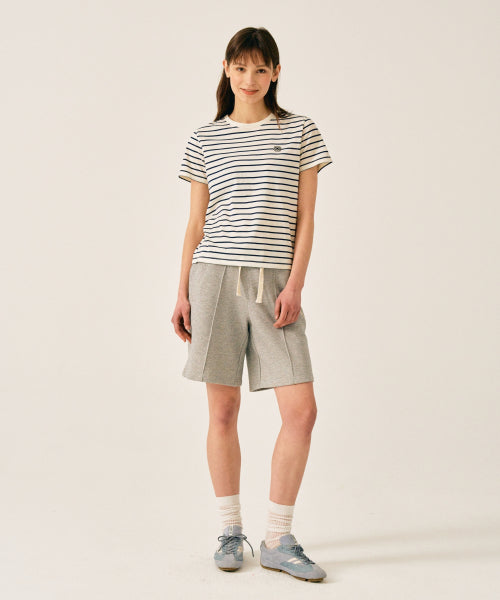 Teo Cotton Bermuda Pants Melange Gray