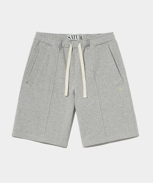 Teo Cotton Bermuda Pants Melange Gray