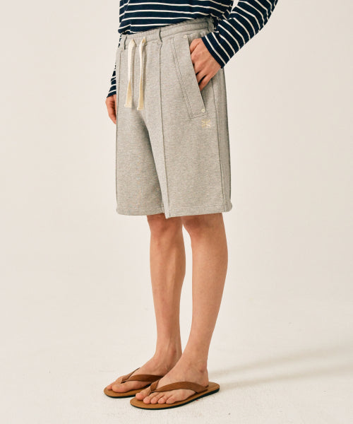 Teo Cotton Bermuda Pants Melange Gray