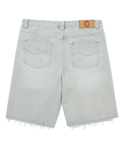 Wide Bermuda Denim Shorts Light Blue
