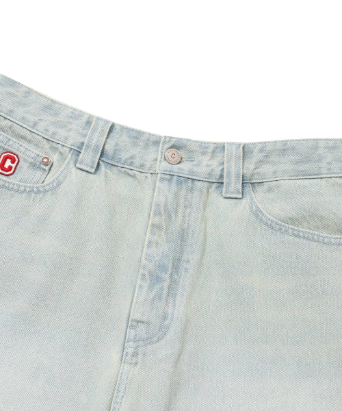 Wide Bermuda Denim Shorts Light Blue