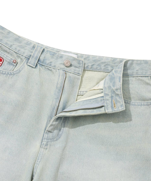 Wide Bermuda Denim Shorts Light Blue