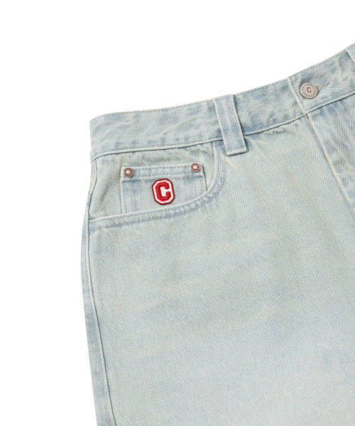 Wide Bermuda Denim Shorts Light Blue