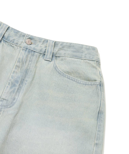 Wide Bermuda Denim Shorts Light Blue