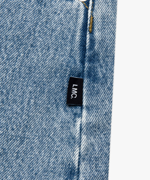 BRUSH WASHED DENIM CARPENTER SHORTS light blue