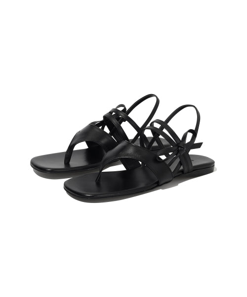 a square toe ribbon sandal
