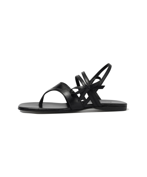 a square toe ribbon sandal