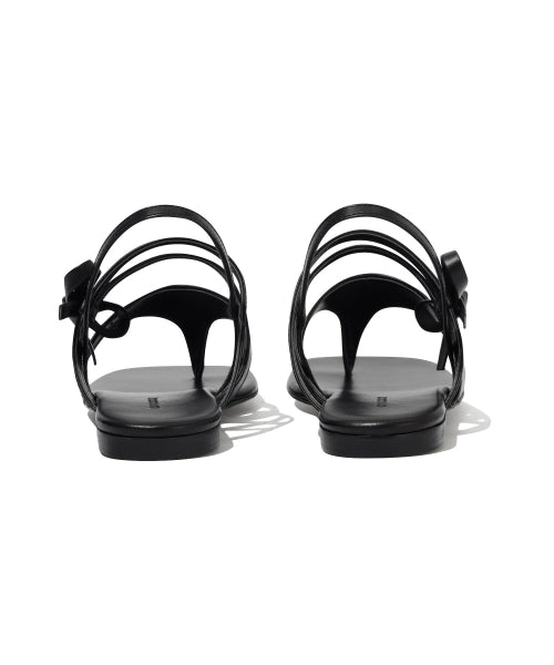 a square toe ribbon sandal