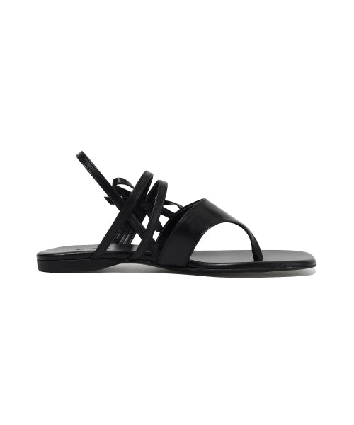 a square toe ribbon sandal