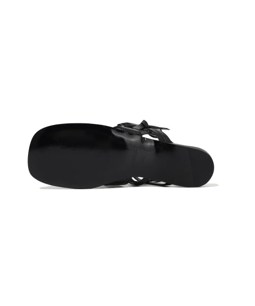 a square toe ribbon sandal