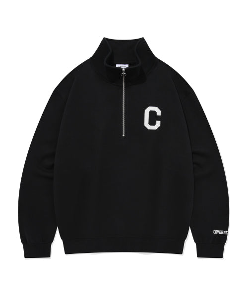 C Logo Half Zip-Up Sweatshirt Black