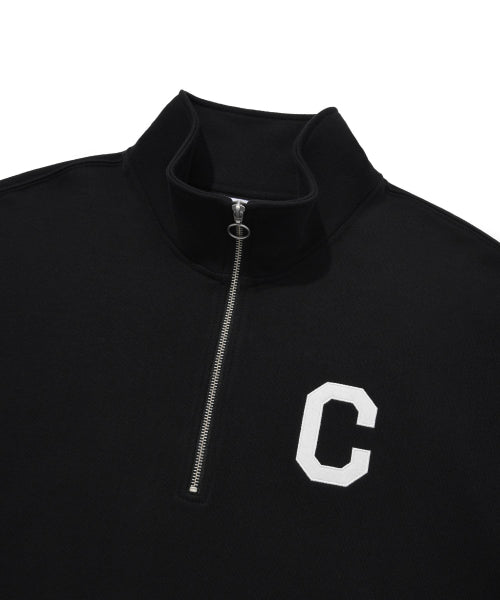 C Logo Half Zip-Up Sweatshirt Black