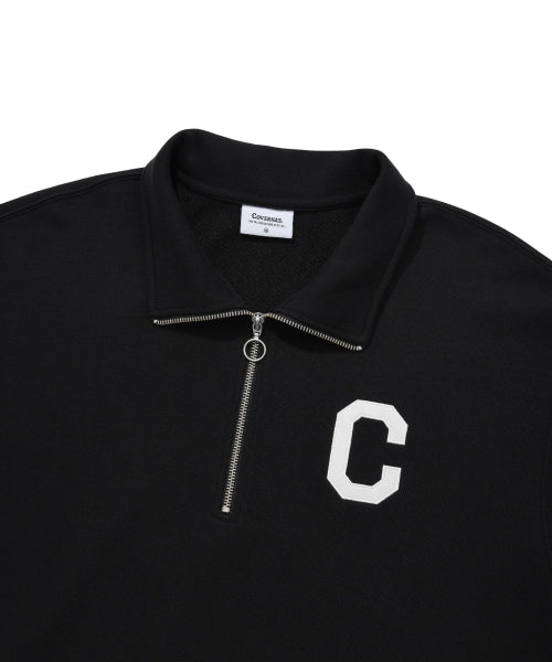 C Logo Half Zip-Up Sweatshirt Black