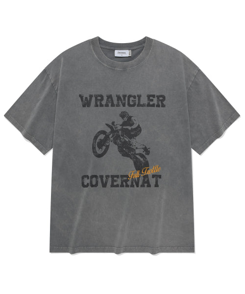[Cover Not X Rengler] Motorcycle Pigment T-Shirt Gray
