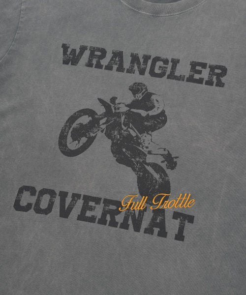 [Cover Not X Rengler] Motorcycle Pigment T-Shirt Gray