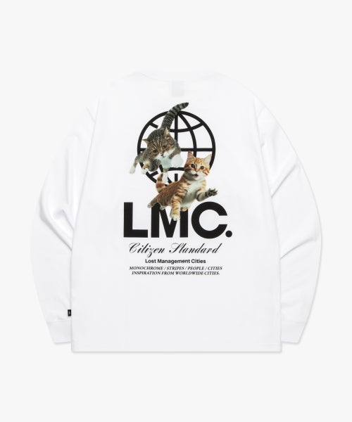 FLYING CATS LONG SLV TEE White