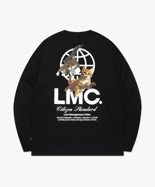 FLYING CATS LONG SLV TEE Black