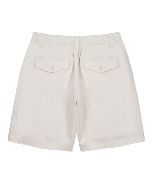 Logo label Chino shorts Ekru