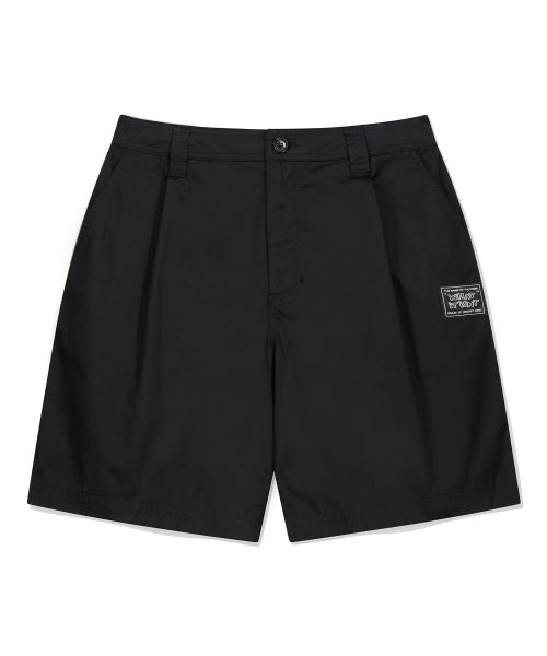 Logo label chino short pants black