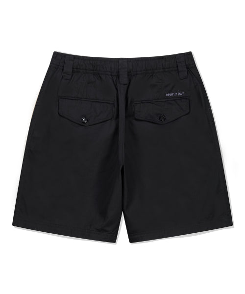 Logo label chino short pants black
