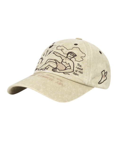 Two-tone graphic ball cap beige