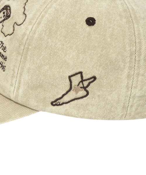 Two-tone graphic ball cap beige