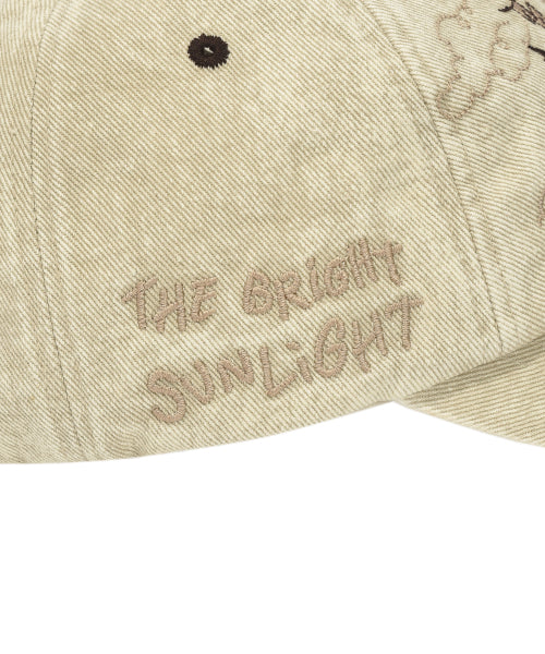 Two-tone graphic ball cap beige