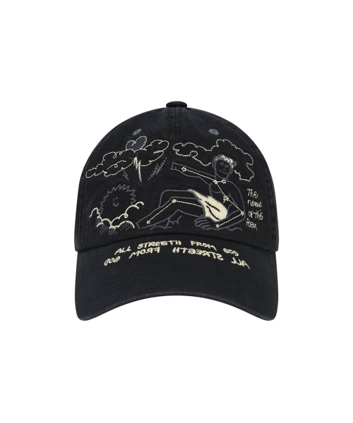 Two-tone graphic ball cap black