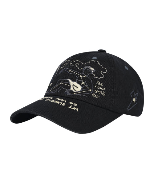 Two-tone graphic ball cap black