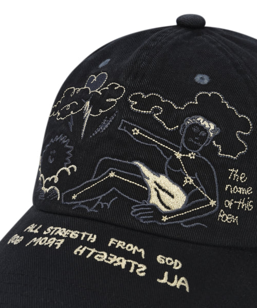 Two-tone graphic ball cap black