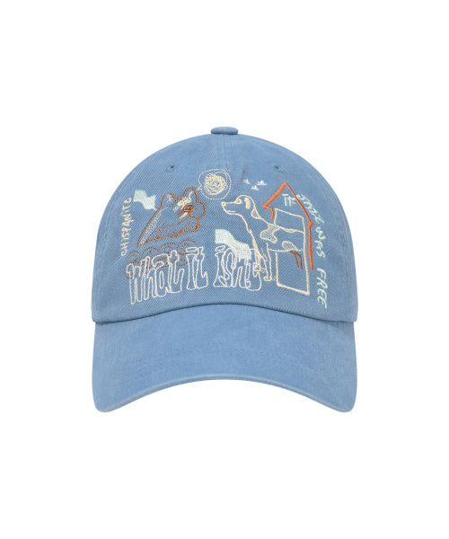 Graphic ball cap sky blue
