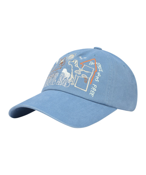 Graphic ball cap sky blue