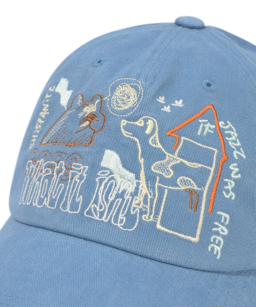 Graphic ball cap sky blue