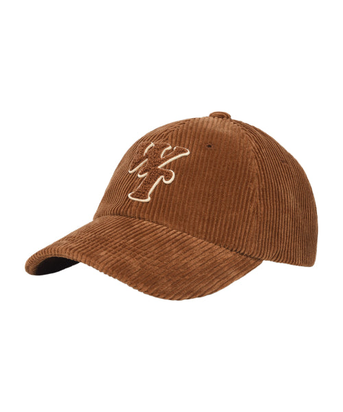 typo slim fit corduroy ball cap brown