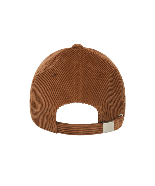 typo slim fit corduroy ball cap brown