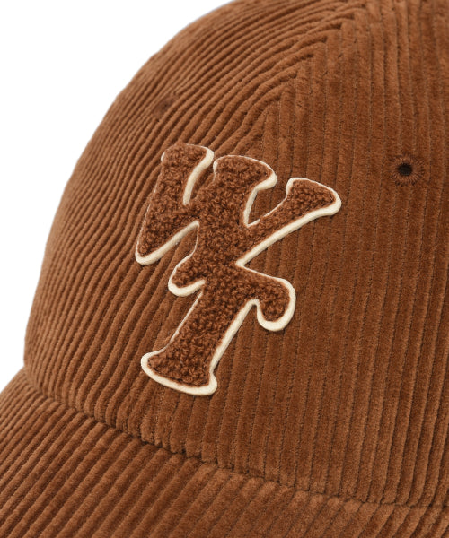 typo slim fit corduroy ball cap brown