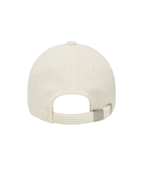 typo slim fit corduroy ball cap ivory