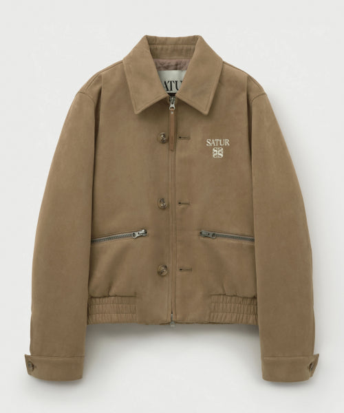 (W) Teo Faux Suede Short Jacket Beige