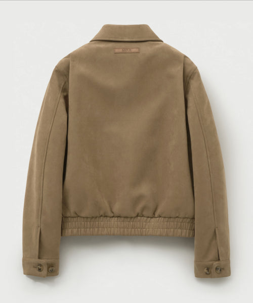 (W) Teo Faux Suede Short Jacket Beige