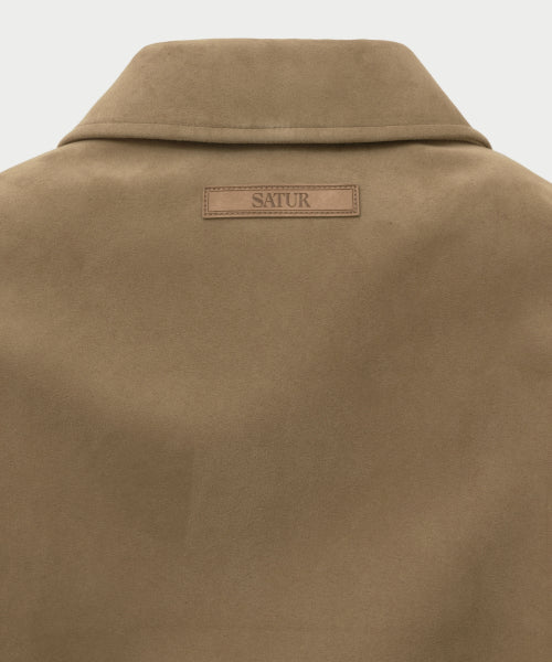 (W) Teo Faux Suede Short Jacket Beige