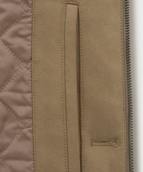 (W) Teo Faux Suede Short Jacket Beige