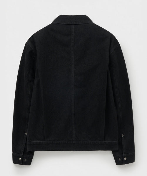 Teo Velvet Denim Jacket Black