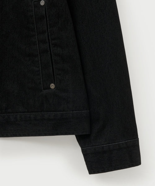 Teo Velvet Denim Jacket Black