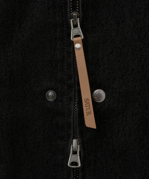 Teo Velvet Denim Jacket Black