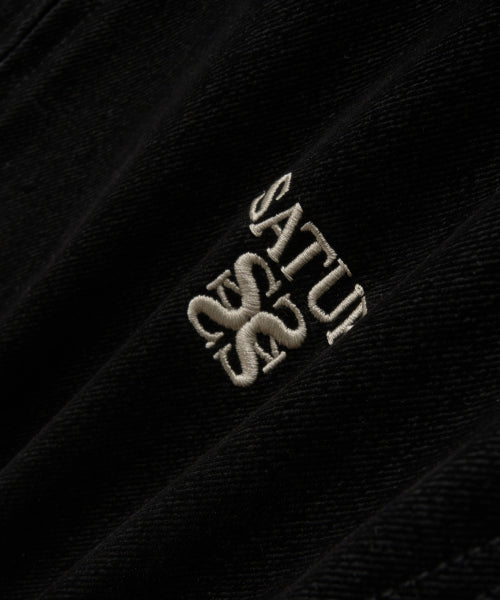 Teo Velvet Denim Jacket Black