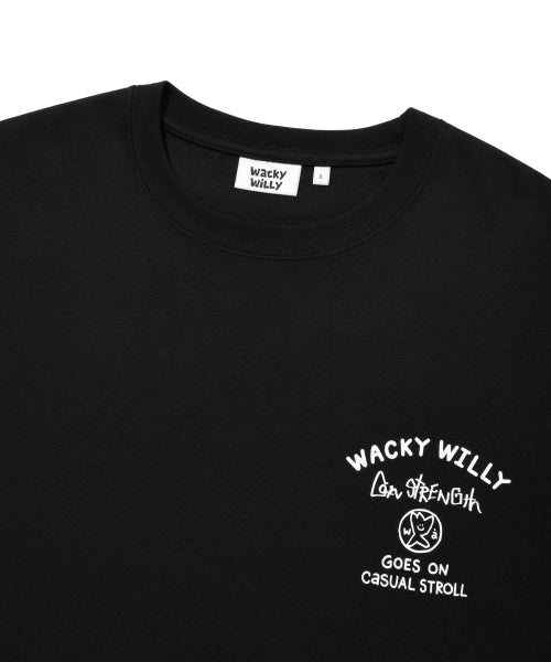 Wakiwillie typo graphic short-sleeved T-shirt black